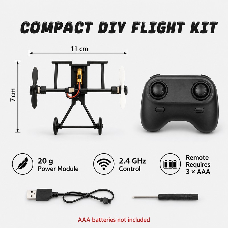 2.4GHz DIY RC Paper Airplane Power Kit with Dual Propellers