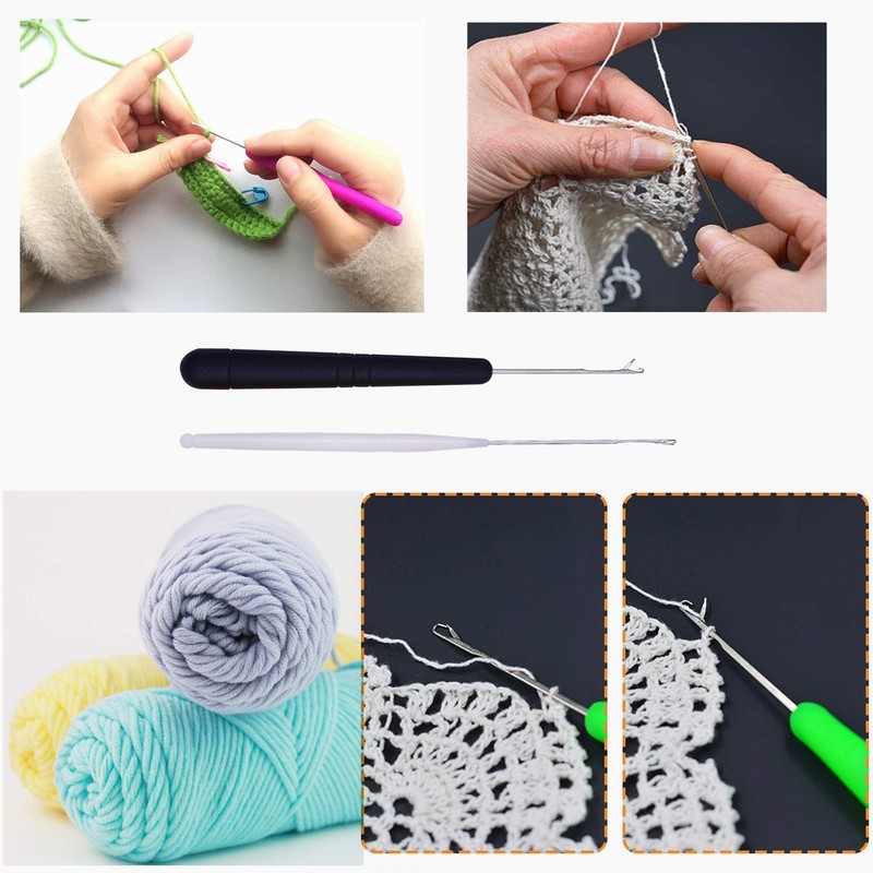 HAMIYELL Pack of 5 Different Sizes Latch Hook Crochet Needle