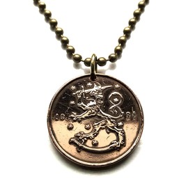 1937 Finland Suomi 10 Pennia coin pendant Finnish lion Helsinki Espoo Finnic Nordic Tampere Vantaa Oulu Turku Lahti Savonlinna Rovaniemi Mikkeli Uusimaa Pirkanmaa Jyvaskyla Porvoo Lappeenranta n003090