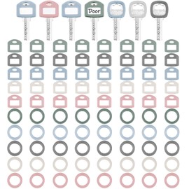 Blulu 80 Pieces Key Color Covers Caps Tags Covers Set Plastic Key Identifier Rings Toppers for Organization House, 2 Styles(5 Morandi Color)