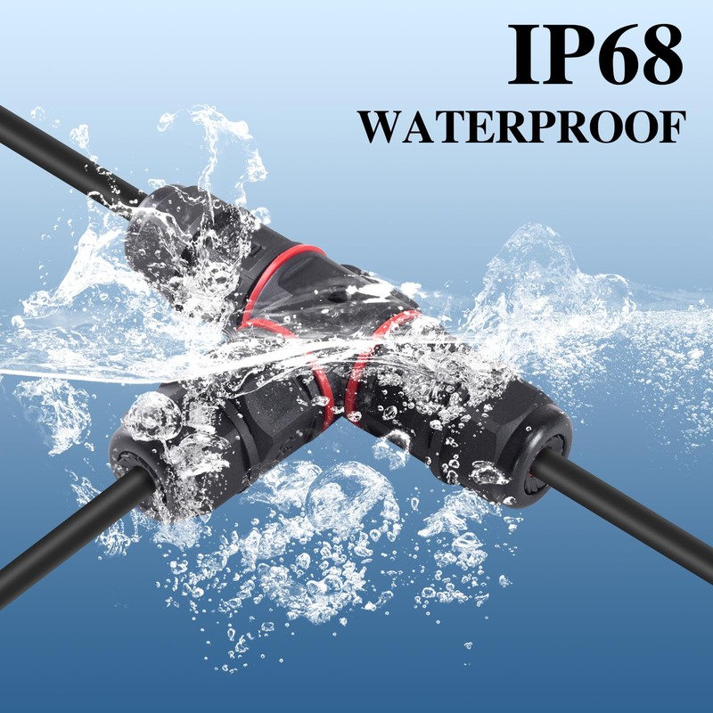 Danfetsoy Waterproof Junction Box 3 Way, 4pin Junction Box Outdoor