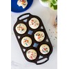 Lodge Seasoned Cast Iron Muffin Pan, 6 Impressions , 12.69"