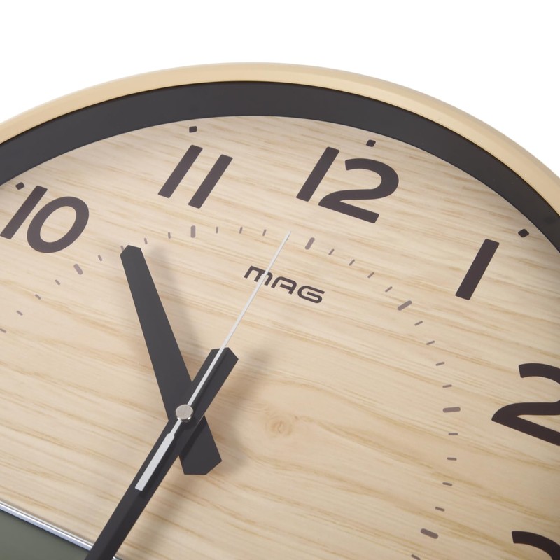 MAG W-776N-Z Analog Wall Clock, Radio Watch, Temperature, Humidity, Display,