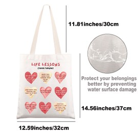 JNIAP Singer Lyrics Life Lessons Tote Bag Singer Fans Gifts Song Lyrics Inspired Shoulder Bag Singer Merchandise, Life Lessons, Large