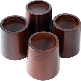 Bed Risers 4 Inch, Premium Pine Wood Furniture Risers - Sturdy 4-Inch Lifts for Heavy-Duty Support and Enhanced Decor (Dark Brown, 4 Inch)