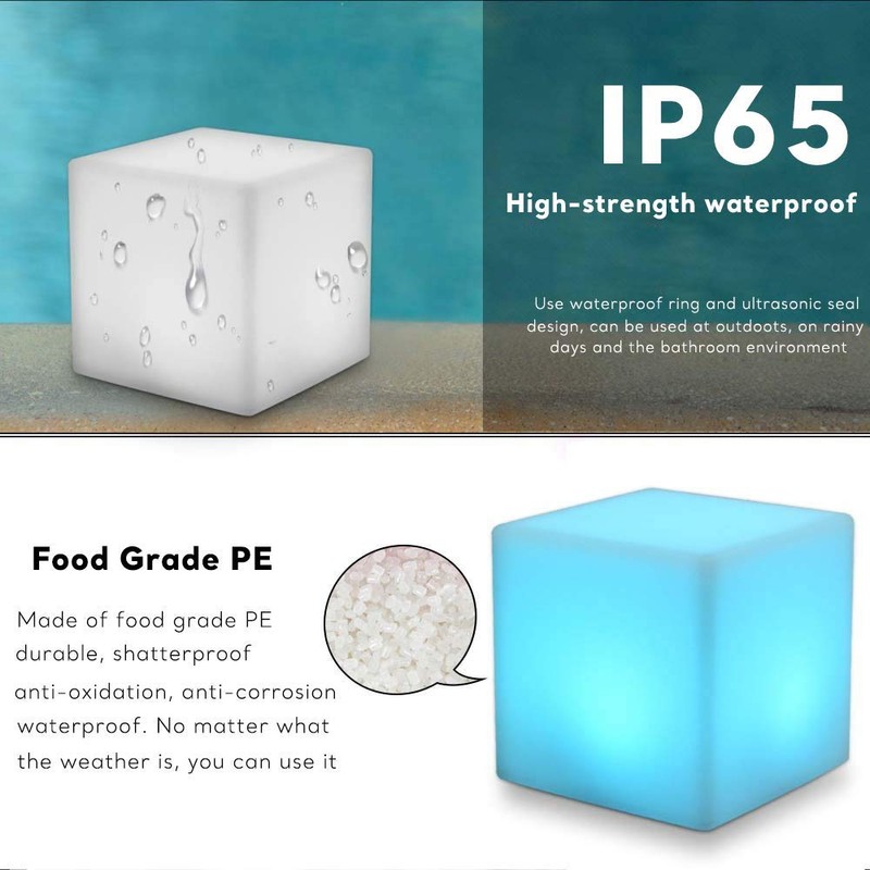 COPU 8-inch Waterproof LED Light Cube | USB Rechargeable Mood