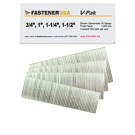3/4" to 1-1/2" Finish Nails 16 Gauge Galvanized 1M VarietyPak