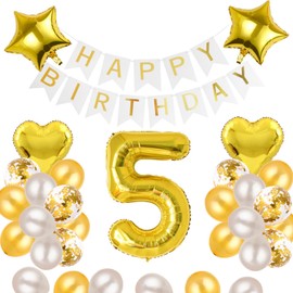 5th Birthday Balloons, Balloons, Decoration Set, Blue, Number Balloons, 5, Happy Birthday Garland, Heart Balloons, Confetti Balloons, Children, Balloons, Boys, Girls, Blue, Celebrations, Birthdays,