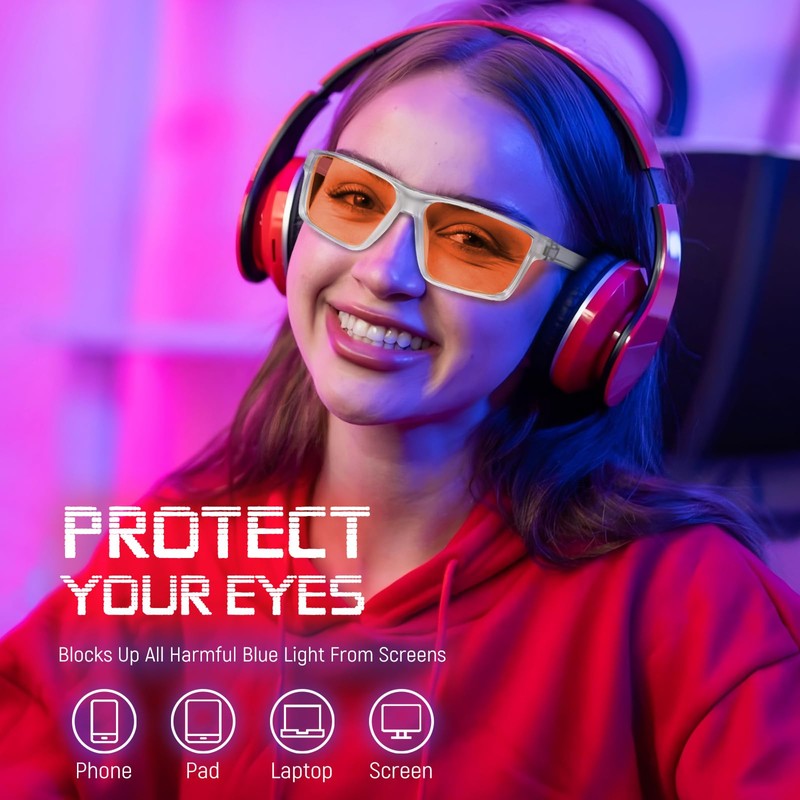 ORANZI 2 Pack Blue Light Glasses Men Woman, Computer Gaming
