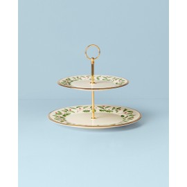 Lenox 893490 Holiday 2-Tiered Server, Christmas Dinnerware