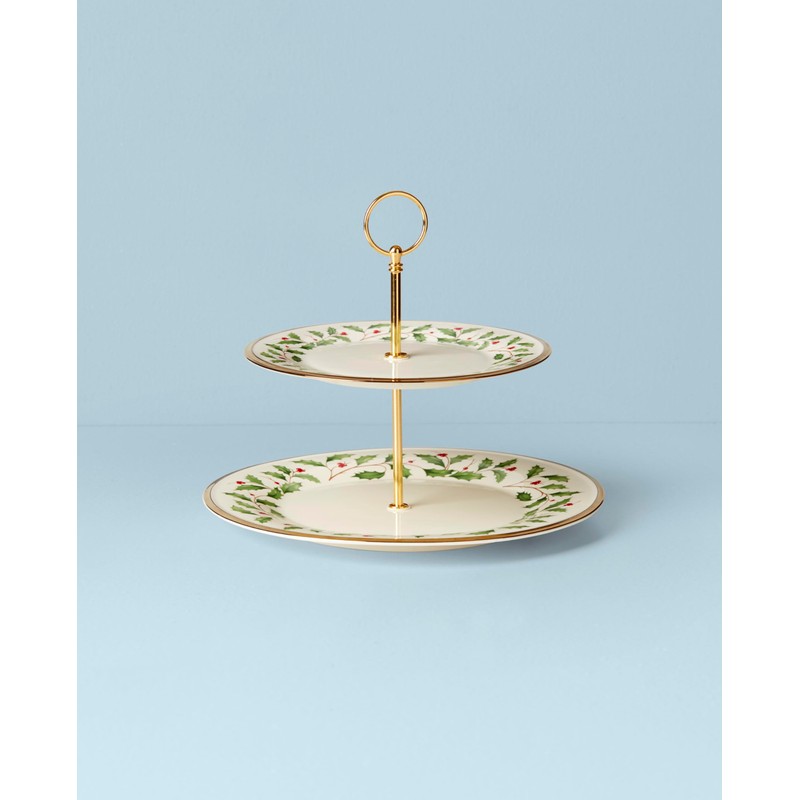 Lenox 893490 Holiday 2-Tiered Server, Christmas Dinnerware
