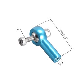 sourcing map 4 PCS M3/3mm 26mm Linkage Rod End Tie Rod End Ball Head Joint Adapter Blue for RC Crawler Boat