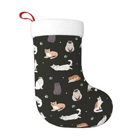 FFCrying Cat Christmas Stockings Xmas Fireplace Hanging Stockings Decoration Stockings for Christmas Decoration Tree Christmas