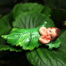 Green Sleeping Fairy Miniature Figurines,Fairy Garden Animals for Fairy Garden,Fairy Garden Accessories,Micro Landscape,Plant Pots,Bonsai Craft Decor Outdoor Yard Home Decoration Garden Sculptures