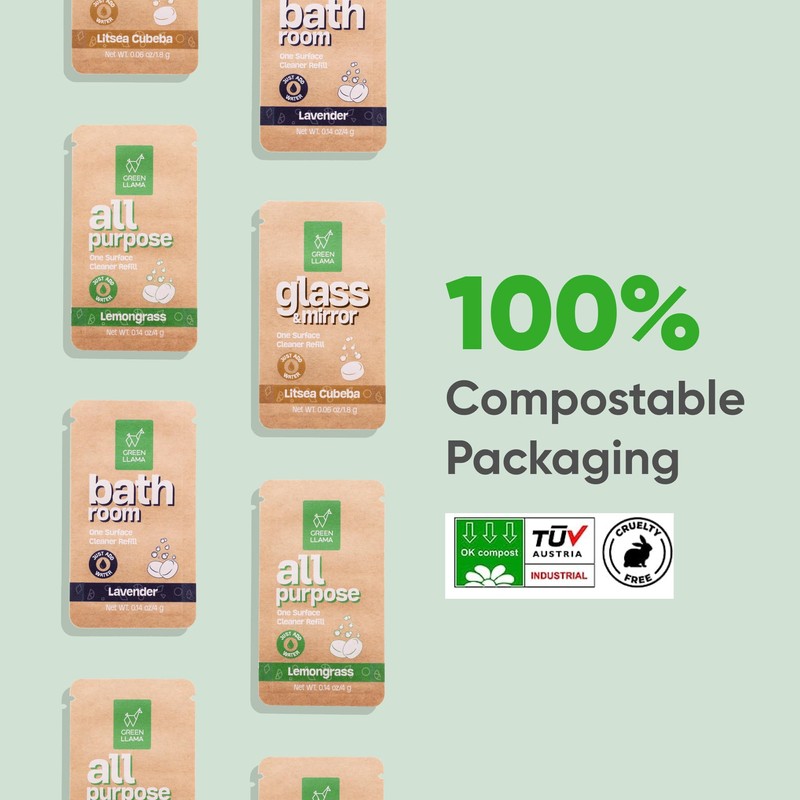 Green Llama Eco-Friendly and Sustainable All-Purpose Refill Tablets | 8-Pack
