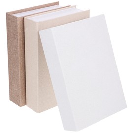 TOPBATHY 3pcs Faux Books Decorative Linen Book Boxes, Assorted Colors, Coffee Table Decor, Modern Box Stack for Home, Office, Shelf, Gift, 8.66 X 6.1 X 1.77 Inches