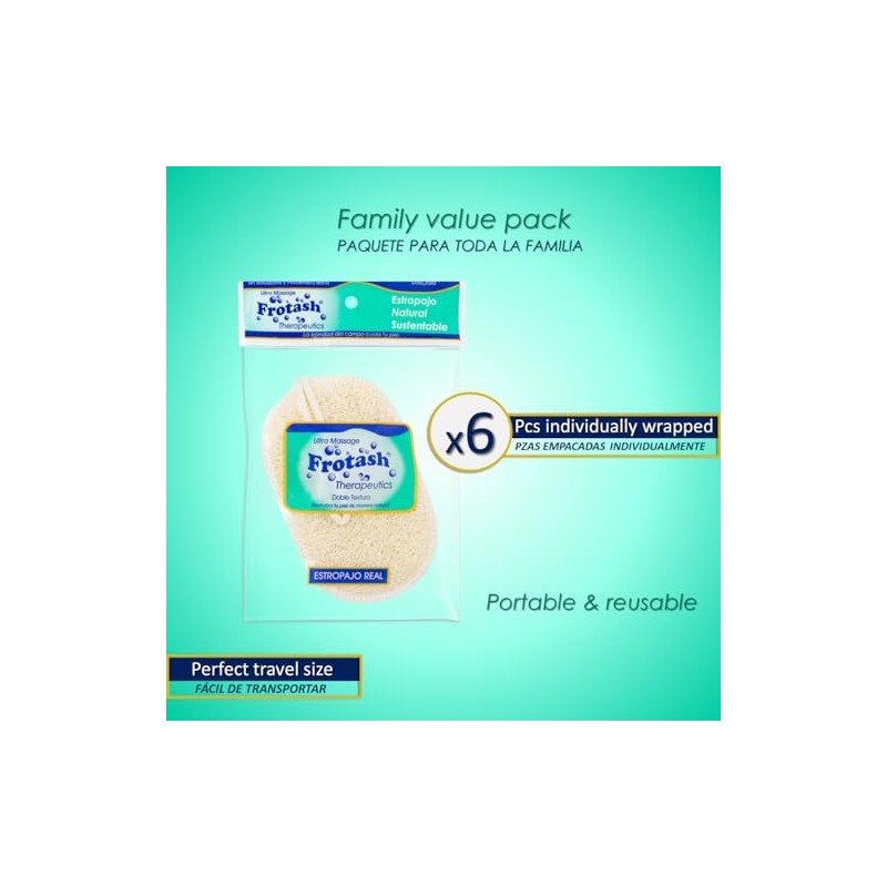 Estropajo Loofah Exfoliante Lufa Pastecito para Baño 6 Piezas