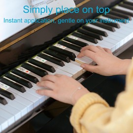 ZUFECY Piano Notes for Beginner, Removable 88-Key Full Size Piano Labels, Silicone Piano Keyboard Labels for Learning, Piano Stickers Guide Comes with Box