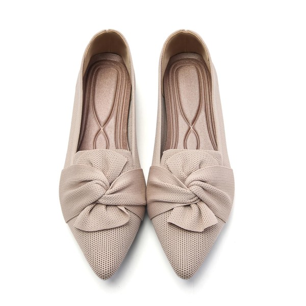 HIULYCENCE Flats for Women Pointed Toe Ballet Flats with Bow