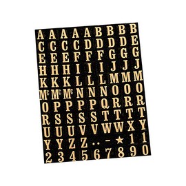 Hy-Ko 3/8 in. Gold Vinyl Letters and Numbers 0-9, A-Z Self-Adhesive 1 pk