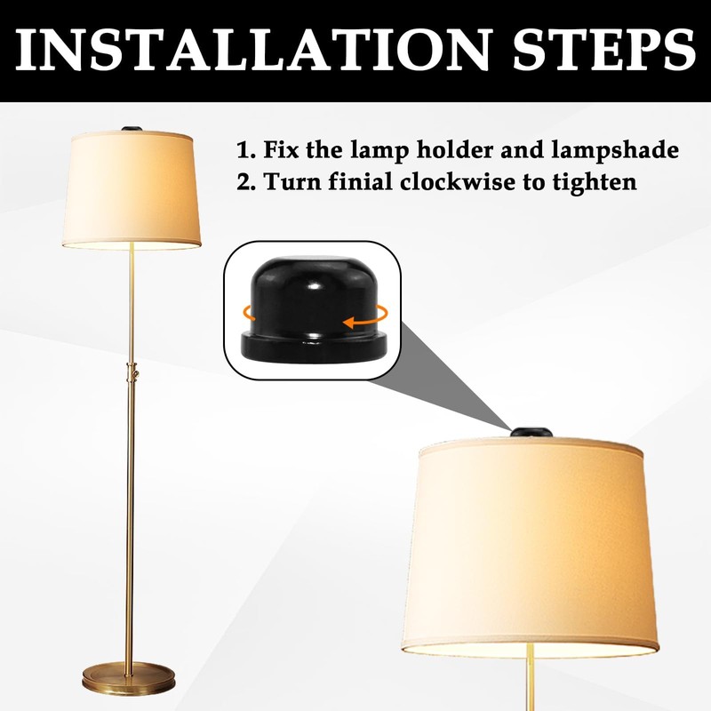 MARRTEUM 1/2 Inch Tall Lamp Finial Tapped 1/4-27 Knob Lamp