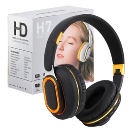 YPENSLZX Bluetooth Headphones, Foldable Wireless Over-Ear Headphones with Hidden Mic for Cell Phone, Laptop, PC, Suitable for Music, School, Workouts, and Gaming (Black)