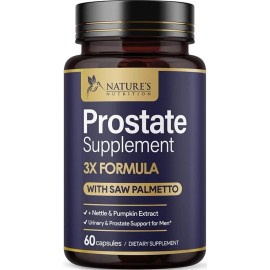 Prostate Health Supplements for Men Support Complex 3X Formula with Saw Palmetto