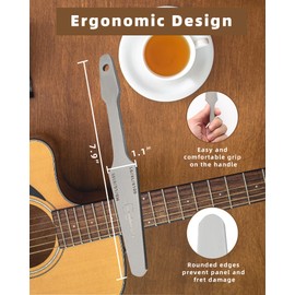 Guitar Fret File, Double-Side Fret Crowning File, Professional High Carbon Steel Design Fret File for Electric, Acoustic and Bass Guitars - MD, LG, XL Frets with Clean brush