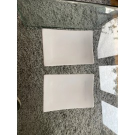 Cordon Blue White Porcelain Dinner Plate Lot Of 2, Dessert Rectangle, 8 X 5”