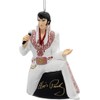 Rock and Roll King Elvis Singer Glass Christmas Ornament
