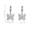 Just Follow Rhinestone Butterfly Drop Gold Hoop Earrings - 9mm,