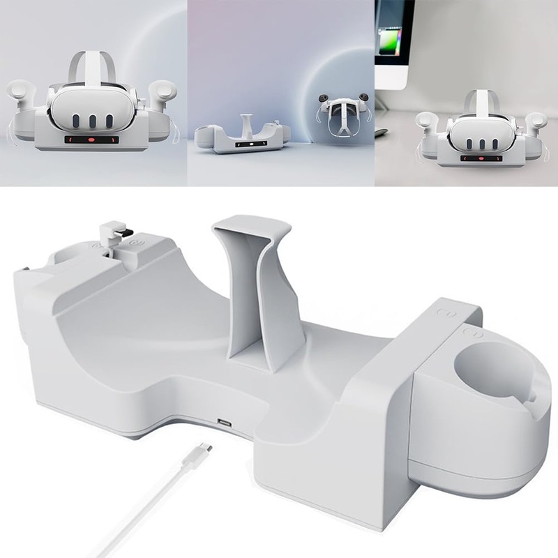 JDXFENG VR Charging Cradle for Quest 3 Charge Controllers Headset