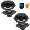 PowerBass Two Pairs of S-6802 6X8 OEM Replacement Coaxial Speakers