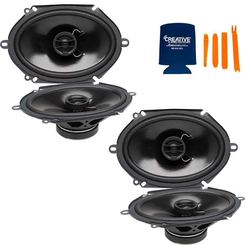 PowerBass Two Pairs of S-6802 6X8 OEM Replacement Coaxial Speakers