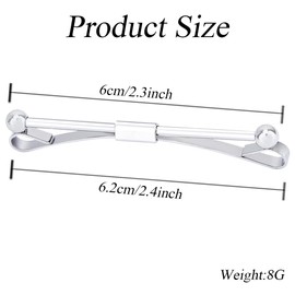 2PCS Mens Stainless Steel Tie Clips Minimalist Necktie Tie Clasp Clip Shirt Collar Holder Best Gift For Men Business Party Wedding Best Gift and Daily Life (Silver+Gold)