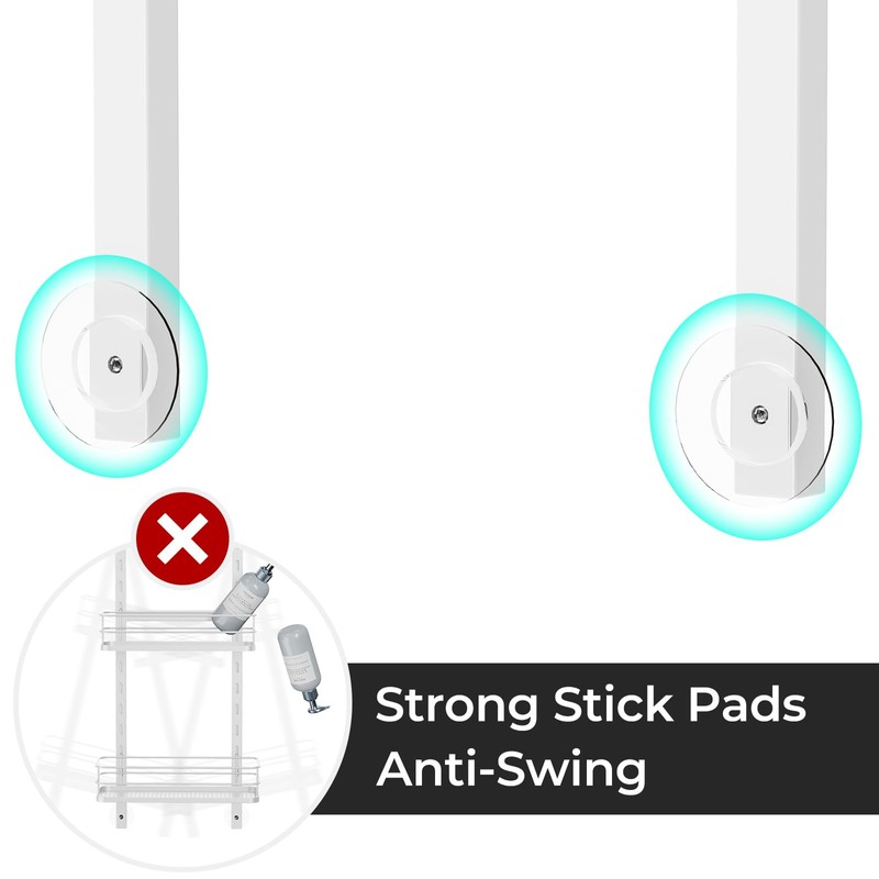 ODesign 4 Tier Height-Adjustable Shower Caddy Hanging Anti-Swing-Over The Shower