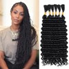 Deep Wave Bulk Hair for Braiding 22 Inch 6 Bundles