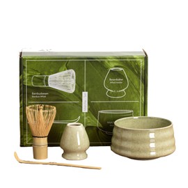 Matcha Set of 4 Tea Utensils, Matcha Ceremony, Rice Bowl, Hundred Points of Chasen, Chasen Whisk, Bamboo Matcha Powder, Whisk, Tea Ceremony, Traditional Crafts, Tea Ceremony, Accessories (Matcha)
