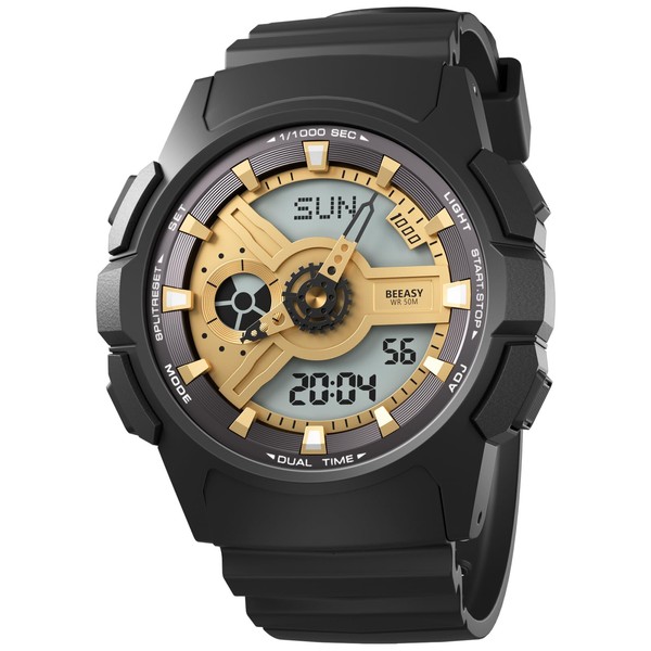 Beeasy Men's Watches with LED Alarm Stopwatch