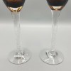 Pier 1 Crackle Glass Brown SET of 2 Champagne Flutes