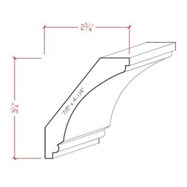 EWCR43 Cove Crown 7/8" x 4-1/4" Unfinished 3-1/4" High x 2-3/4" Deep, Maple, 42"