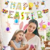 19 Pcs Easter Decorations,Easter Bunting,Easters Bunny Table Decorations For Home