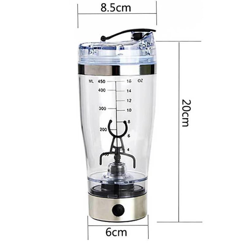 USB Rechargeable Vortex Protein Shaker Bottle – 16oz Electric Mixer