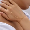 TELAIN Handkette Gold für Damen, Eleganter Armreif Gold Nicht Anlaufend,