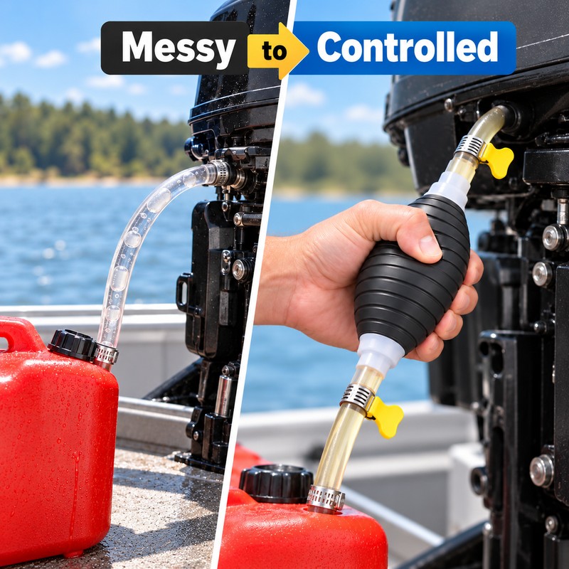 Manual Fuel Hand Primer Pump – One-Way Petrol Diesel Gasoline