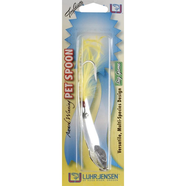 Luhr Jensen 17 Pet Spoon/Yellow Feather Chrome, Multi (4985-017-0013)