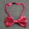 Dark Pink Mens Sequin Polyester Fancy Dress Bow Tie 15