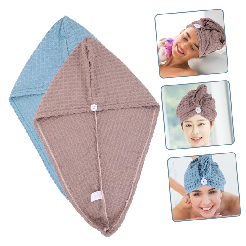 OATIPHO 2Pcs Microfiber Hair Towel Wrap Set Ultra-Absorbent Quick Drying
