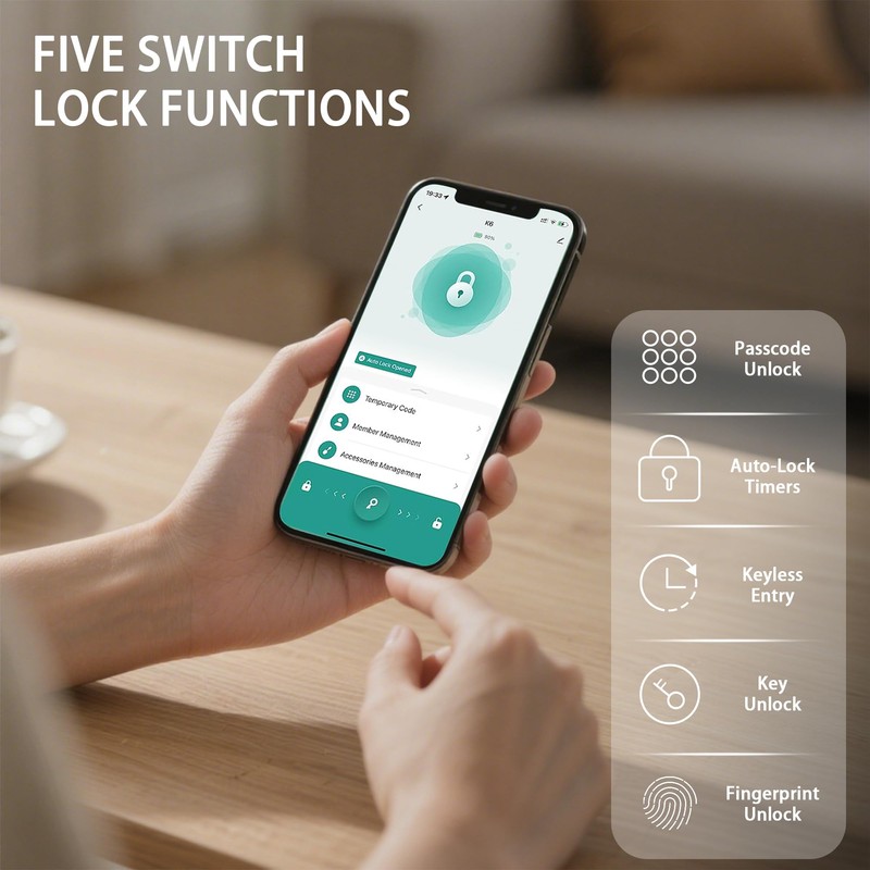 Fingerprint Door Lock Biometric Door Lock with Keypad & Keyless