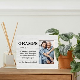 BCUANGD Grandpa Picture Frames - Pop Gramps Gifts Photo Frame, Promoted to Grandfather Baby Pregnancy Announcement Gifts, Christmas Birthday Gift for New Grandpa 4x6 Picture Frame